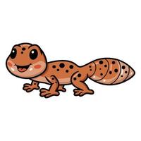 lindo personaje de dibujos animados de gecko leopardo vector