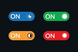 Day and night, dark and light modes switch button. vector