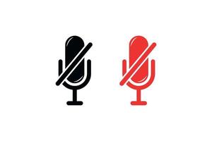 Microphone mute icon illustration design. vector