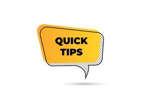 Quick tips helpful tips vector eliment