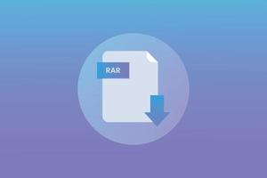 Glossy document file format rar icon vector