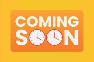 Coming soon design with clock vector illustration