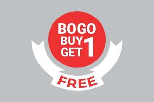 bogo compre 1 obtenga 1 vector de venta gratis