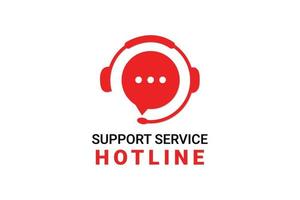Hotline support centre and live chat background design with headphone. vector