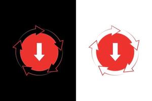 Red download button design. vector