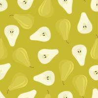 Pear Fruit seamless pattern background vector