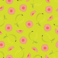 Guava Fruit seamless pattern background vector