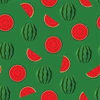 Watermelon Fruit seamless pattern background vector. Seamless pattern with guava fruits background vector