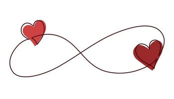 corazón. concepto de amistad y amor. dibujo de arte de línea continua. perfecto para imprimir postales y el día de san valentín. ilustración vectorial dibujada a mano. vector