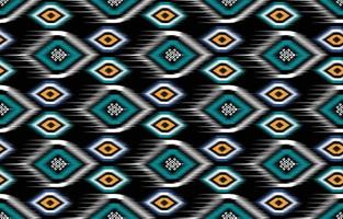 Colorful ikat pattern, ethnic oriental ikat seamless art style. Design for background, carpet, wallpaper, clothing, wrapping, Batik, fabric, backdrop, sarong, and Vector illustration. embroidery style