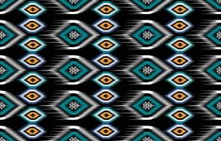 Colorful ikat pattern, ethnic oriental ikat seamless art style. Design for background, carpet, wallpaper, clothing, wrapping, Batik, fabric, backdrop, sarong, and Vector illustration. embroidery style