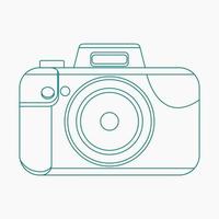 Editable Front View Isolated Camera Iconic Vector Illustration in Outline Style for Photography Related Design