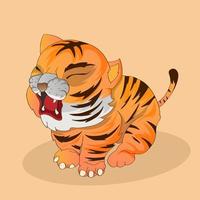 cabeza de bestia tigre con colección de objetos salvajes con leopardo, tigre. ilustración para icono, logotipo, pegatina, imprimible vector