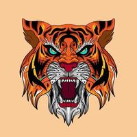 Tiger Beast Head with Stay Wild object collection with leopard,tiger. illustration for icon,logo,sticker,printable vector