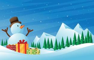 Christmas White Snowman Background vector