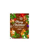 Christmas celebration gifts vector greeting card