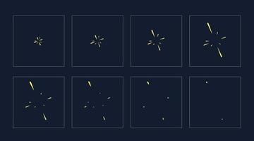 Shine effect sprite, blast FX game sequence vector