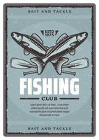 cartel de vector de club de pesca