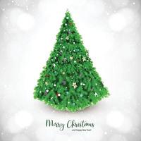 Beautiful artistic decorative christmas tree holiday background vector