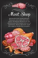 Meat and sausage chalkboard banner of label design vector