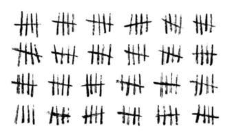 Tally marks, prison wall day counting signs vector