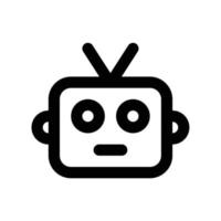 Bot program icon for digital assistant artificial intelligence technology in black outline style vector