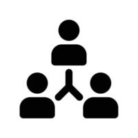 Affiliate icon with group or team networking peoples in black outline style vector