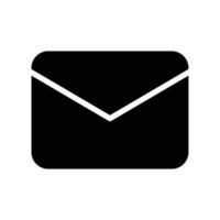 Email envelope icon to represent message or mail in black outline style vector