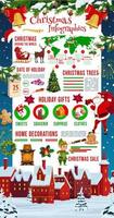 tabla de infografías de celebración de vacaciones de navidad vector