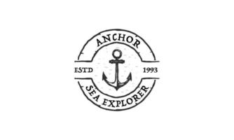 vintage anchor vector illustration bedge logo design, vector illustration design