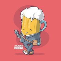 Monday Beer vector illustration. Motivation, inspiration, funny design concept.