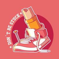 Nailed sneaker vector illustration. Motivation, inspiration, sports design concept.