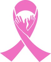 hand with pink ribbon png