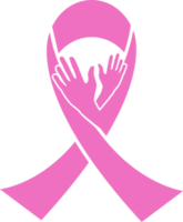 Hand mit rosa Schleife png