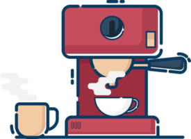 automatisk kaffe maskin platt png