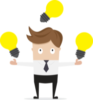 businessman showing with bulb idea png