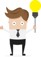 businessman with bulb idea png