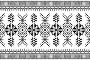 Geometric ethnic style seamless pattern. Design for fabric, wallpaper, background, carpet, clothing. Tribal ethnic vector texture. Vector illustration. Black and white color.