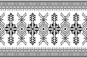 Geometric ethnic style seamless pattern. Design for fabric, wallpaper, background, carpet, clothing. Tribal ethnic vector texture. Vector illustration. Black and white color.