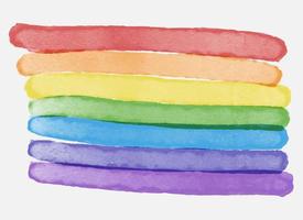 Watercolor rainbow of LGBT flag colors. vector