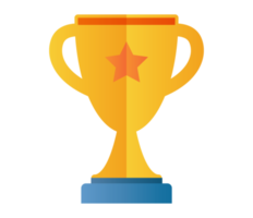 symbole d'icône de trophée. objet de retour à l'école dans un objet d'art en papier. png