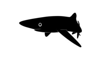 Shark Silhouette for Logo, Pictogram, Website, Art Illustration, Infographic, or Graphic Design Element. Vector Illustration