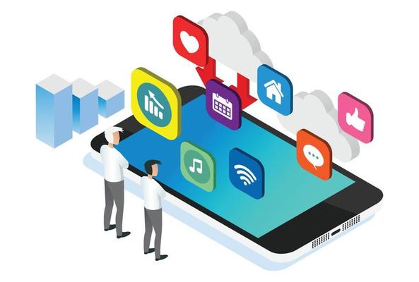 Modern Isometric Social Media Marketing Illustration, Suitable for Diagrams, Infographics, Book Illustration, Game Asset, And Other Graphic Related Assets