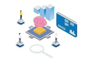 Modern Isometric Artificial Intelligence Illustration, Suitable for Diagrams, Infographics, Book Illustration, Game Asset, And Other Graphic Related Assets
