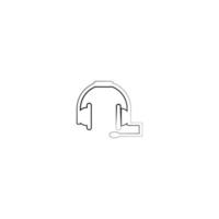 Diseño de vector de ilustración de imagen de icono de auricular de música