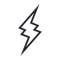 Lightning icon vector isolated on white