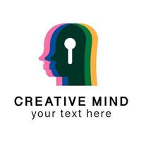 Creative mind logo modern style vector