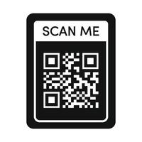 Qr code frame black color. Scan me tag vector