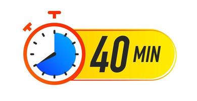 Timer icon 40 minutes vector colorful styl