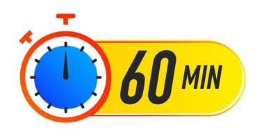 Timer icon 60 minutes vector colorful style